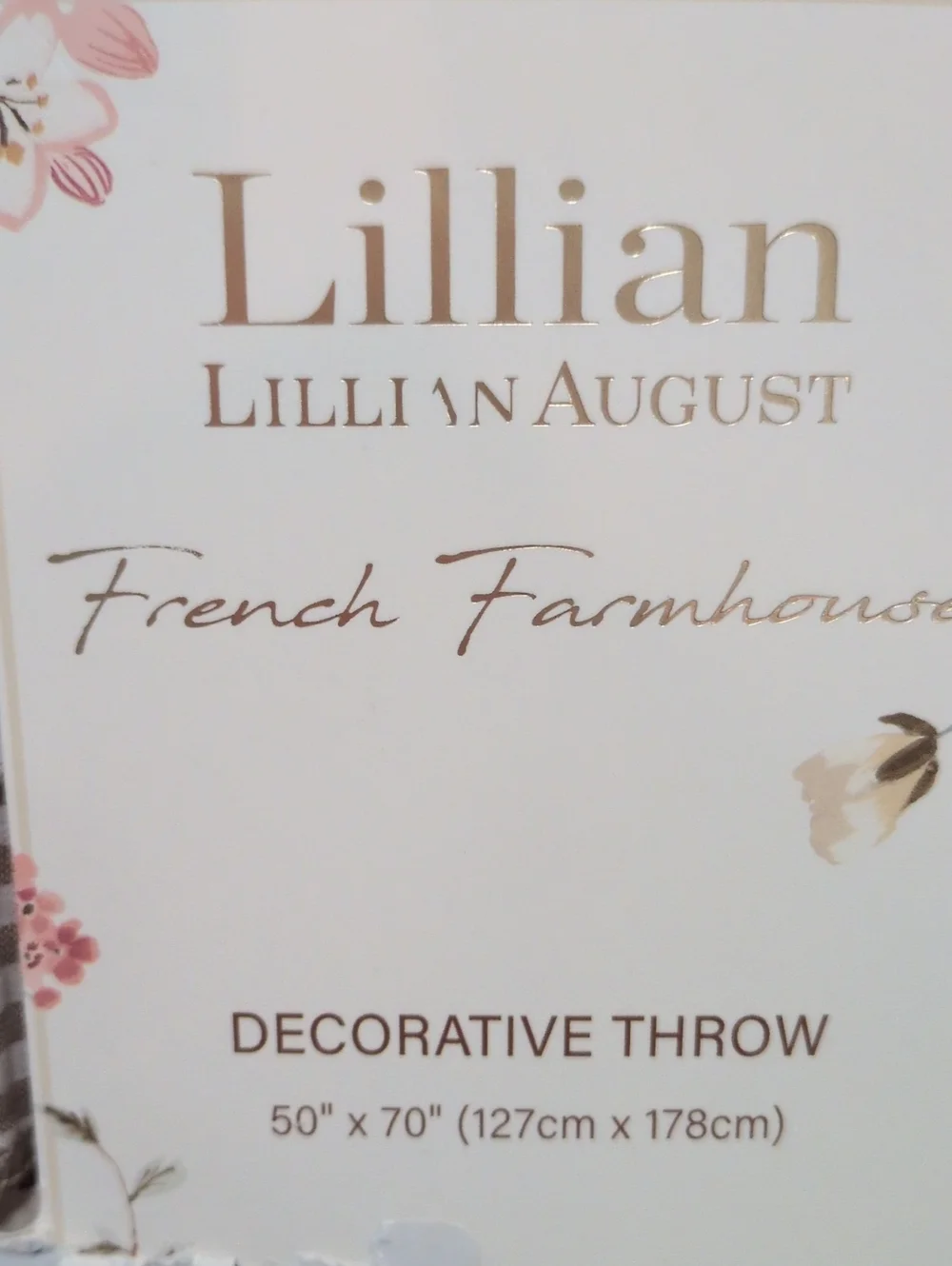 Lillian August Decorative Throw - Pink & Cream French Farmhouse 50x70 Beautiful
